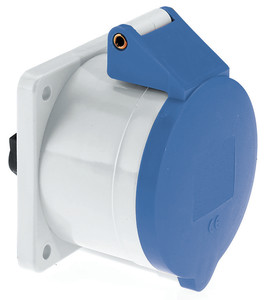 CEE wcd-inbouwRecht 3p  32A 230V 6h blauw 75x75mm IP44 Bals schroef