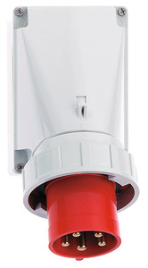 CEE toestel-opbouw 5p  63A 400V 6h rood IP67 Bals schroef