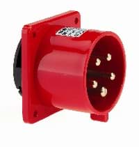 CEE toestel-inbouw 4p  16A 400V 6h rood 75x75mm IP44 Bals schroef