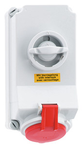 CEE wcd afschakelbaar vergr. 5p  32A 400V 6h rood IP44 Bals