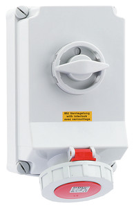 CEE wcd afschakelbaar vergr. 5p   63A 400V 6h rood IP67 Bals
