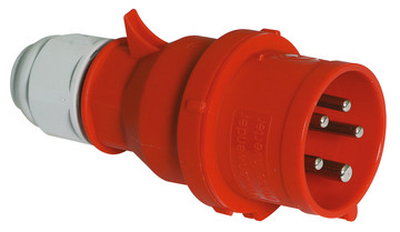 CEE steker 5p  16A 400V 6h rood IP44 met fasedraaier Bals QuickConnect