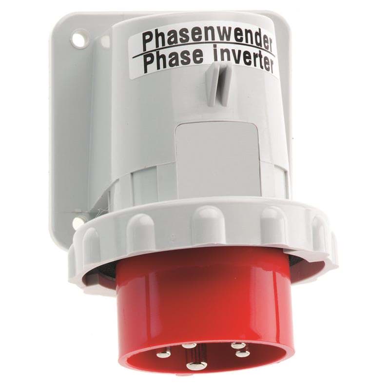 CEE toestel-opbouw 5p  32A 400V 6h rood 75x90 IP67 fasedraaier Bals