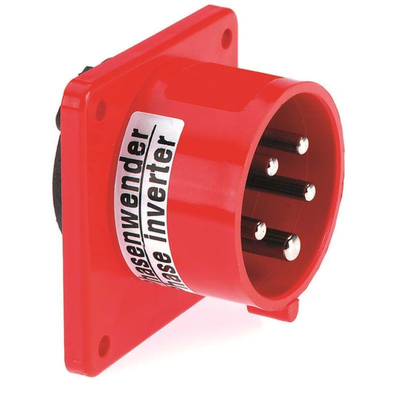 CEE toestel-inbouw 5p  32A 400V 6h rood 75x75 IP44 fasedraaier Bals