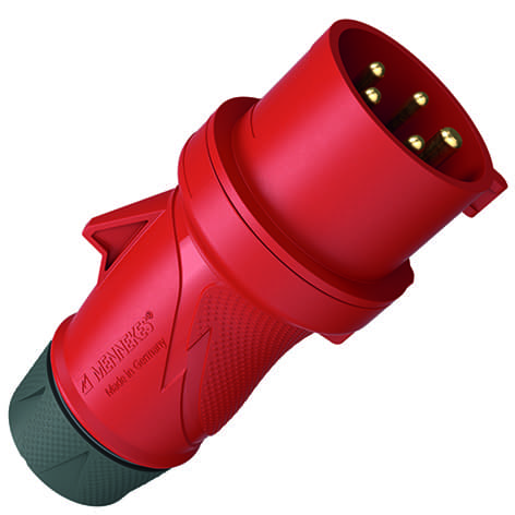 CEE steker 5p   32A 400V 6h rood IP44 Mennekes PowerTop Xtra screw