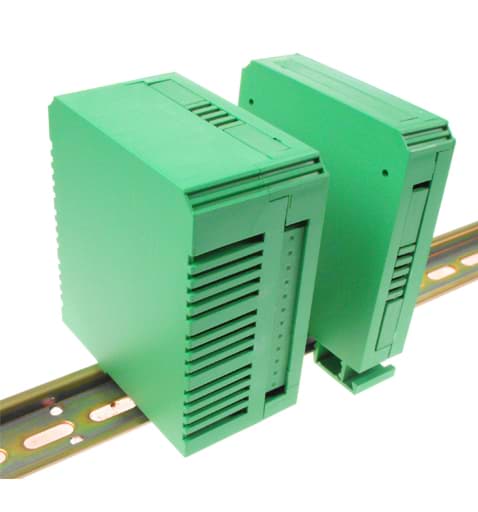 behuizing DIN Rail 101x82x27mm PA66 UL94V0 groen Vertical Box