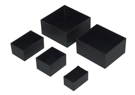 behuizing kunststof  75x50x35 (1) ABS zwart Open Top Potting Box