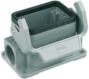 Han  6B-1LOCK opbouw laag 2xPG16 grijs