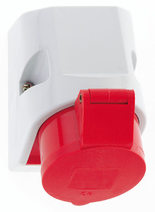 CEE wcd-doorvoer 4p  16A 400V 6h rood IP44 Bals QuickConnect