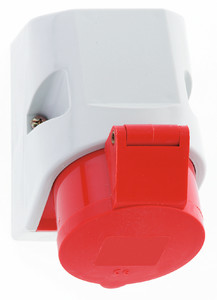 CEE wcd-doorvoer 5p  16A 400V 6h rood IP44 Bals QuickConnect