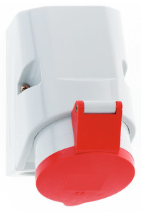 CEE wcd-doorvoer 4p  32A 400V 6h rood IP44 Bals schroef