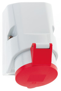 CEE wcd-doorvoer 5p  32A 400V 6h rood IP44 Bals QuickConnect