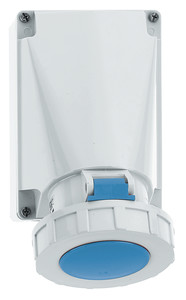 CEE wcd-opbouw 3p  63A 230V 6h blauw IP67 Bals schroef