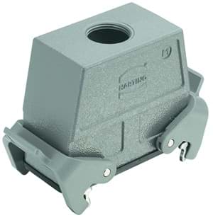 Han 16B-2LOCK koppelhuis hoog top-invoer M25 grijs