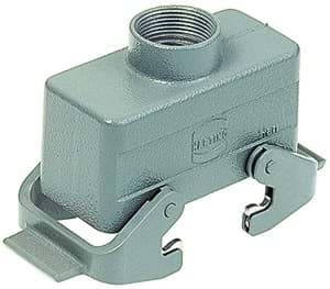 Han 10B-2LOCK koppelhuis laag top-invoer PG16 zonder rubber grijs