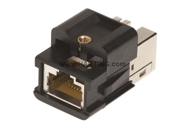 Han  3A adapter+insert RJ45/RJ45 10G Cat6 shielded 8p