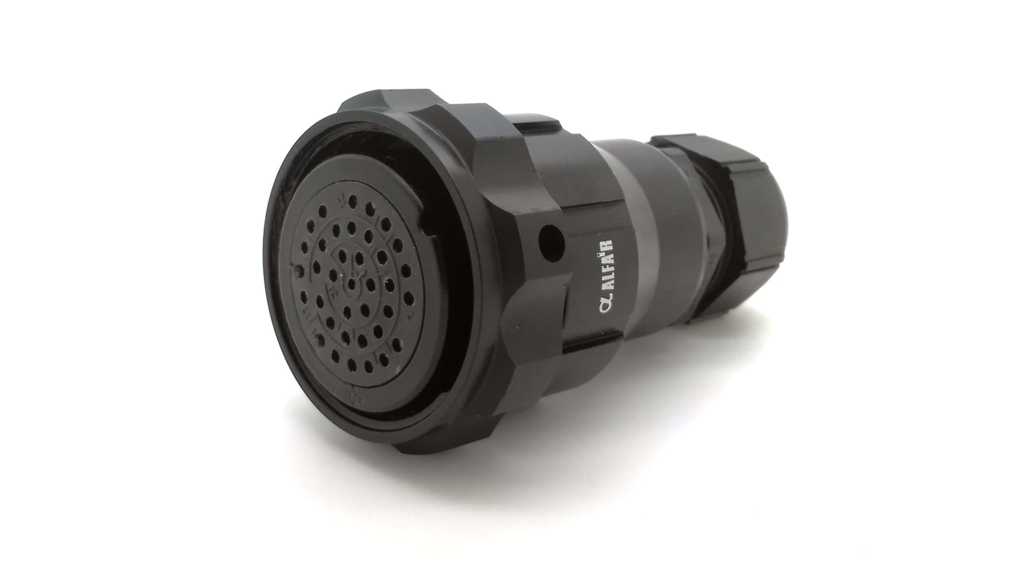 cable connector with nut 337P female d9-17 M25 black