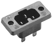 IEC C16A 10A 155gr inbouw pen schroef zwart Kaiser