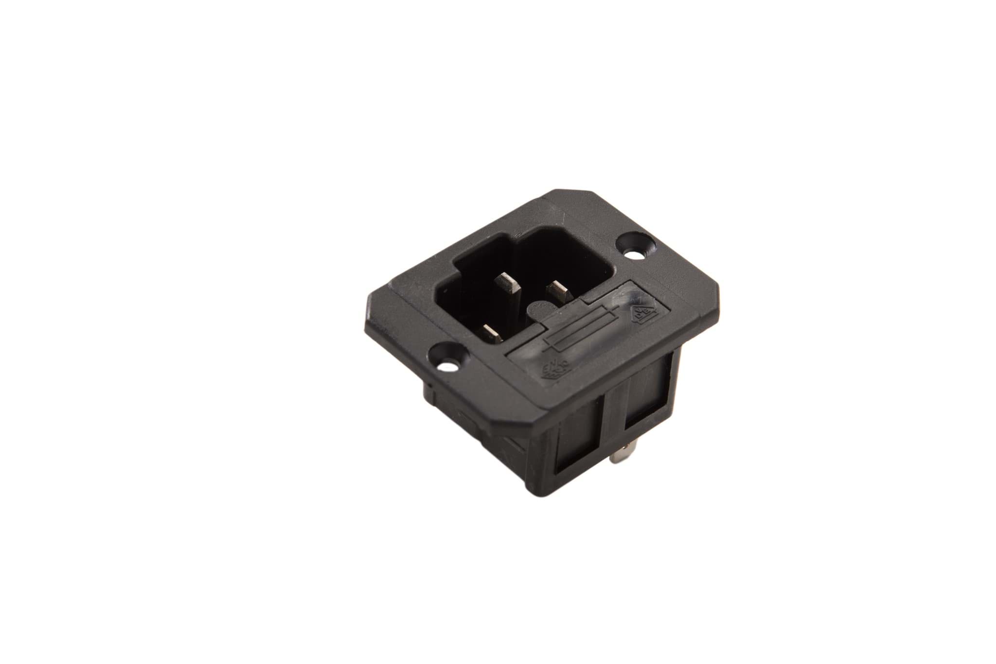IEC C16A 10A 155gr inbouw pen zekeringhouder Faston 4.8mm zwart Kaiser