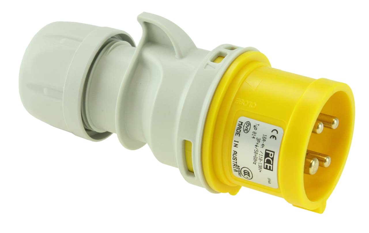 CEE steker 4p  16A 110V 4h geel IP44 PCE