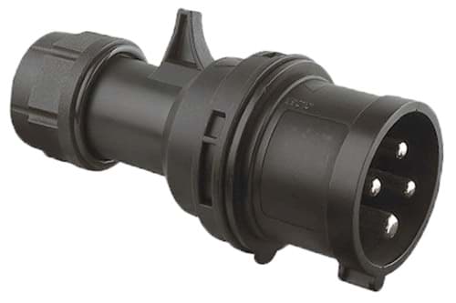 CEE steker 4p  16A 400V 6h zwart IP44 PCE