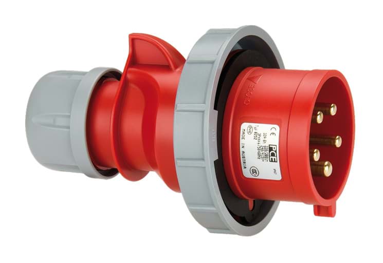CEE steker 5p  16A 400V 6h rood IP67 PCE