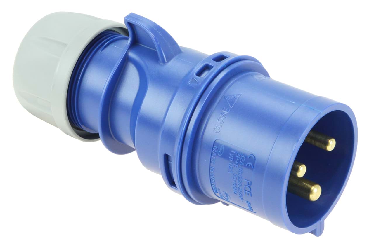 CEE steker 3p  32A 230V 6h blauw IP44 PCE