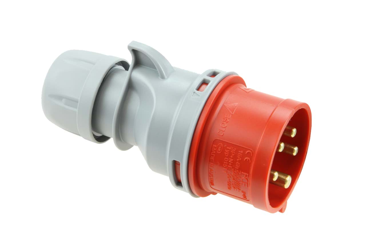 CEE steker 5p  32A 400V 6h rood IP44 PCE TURBO