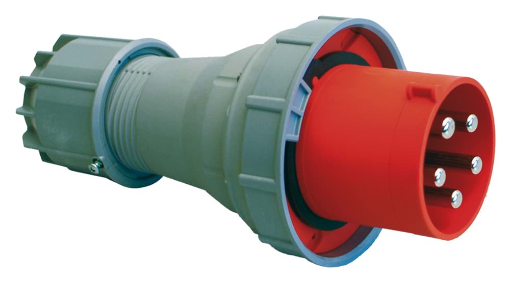 CEE steker 5p 125A 400V 6h rood IP67 PCE