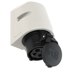 CEE wcd-opbouw 4p  16A 500V 7h zwart IP44 M25 PCE