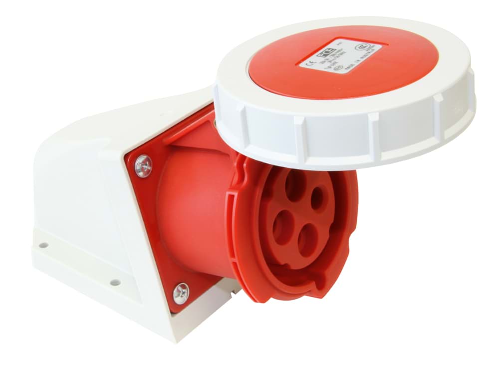 CEE wcd-opbouw 4p  32A 400V 3h rood IP67 M25 PCE
