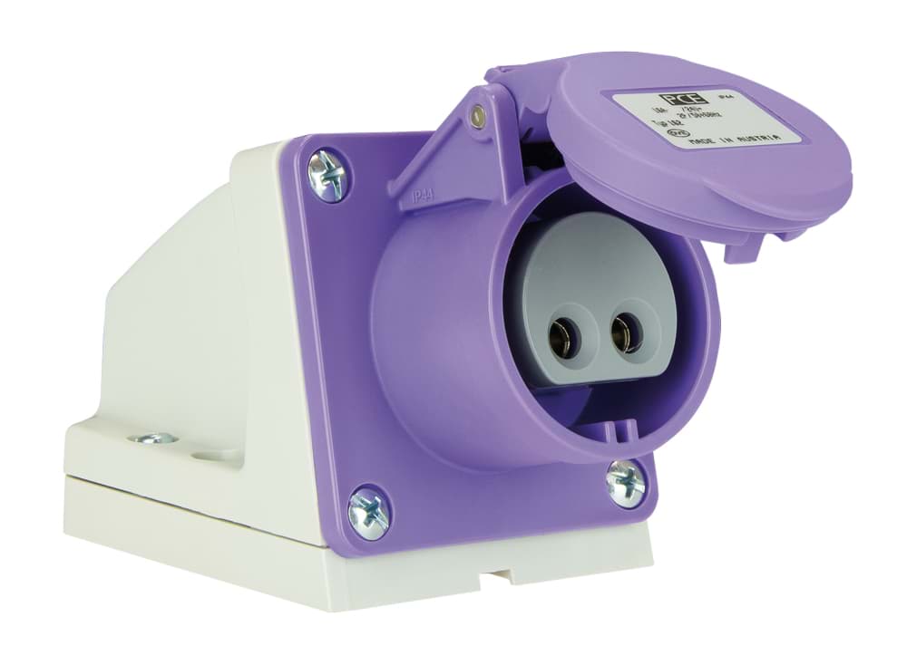 CEE wcd-opbouw 2p  16A  24V paars IP44 PCE