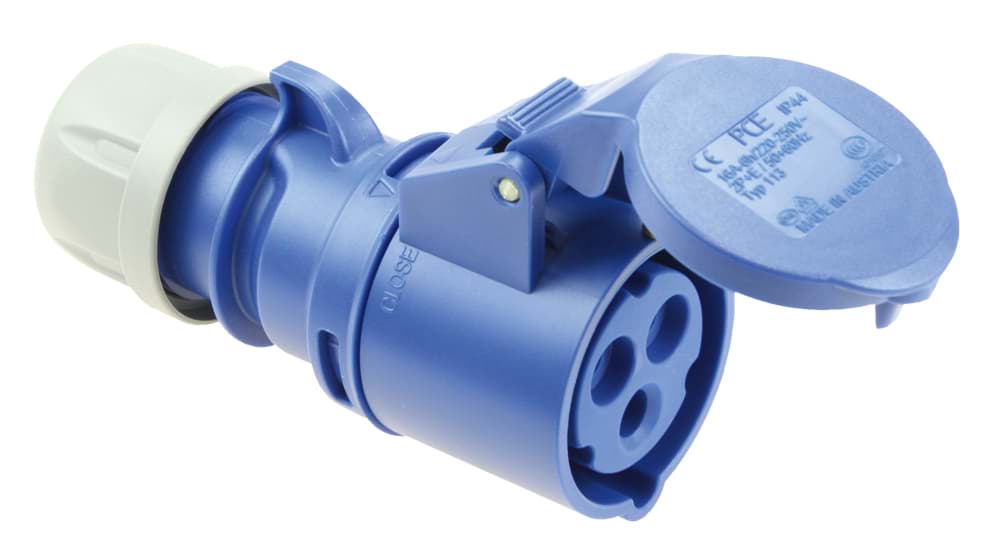 CEE koppeling 3p  16A 230V 6h blauw IP44 PCE