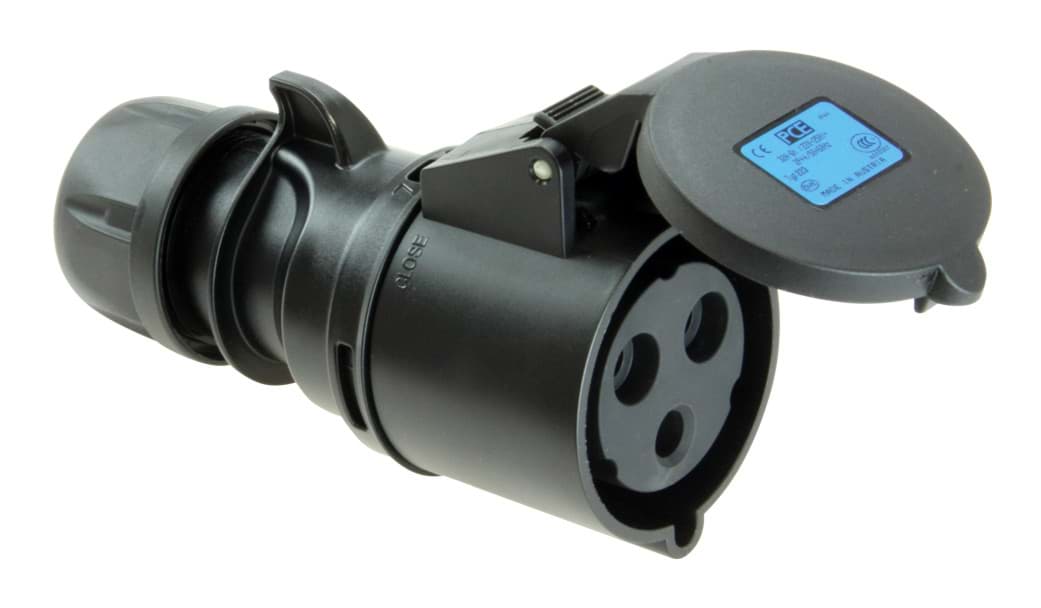 CEE koppeling 3p  16A 230V 6h zwart IP44 PCE TURBO