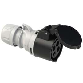 CEE koppeling 4p  16A 400V 7h zwart IP44 PCE