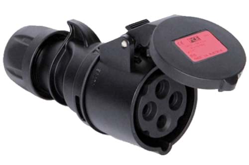 CEE koppeling 4p  16A 400V 6h zwart IP44 PCE