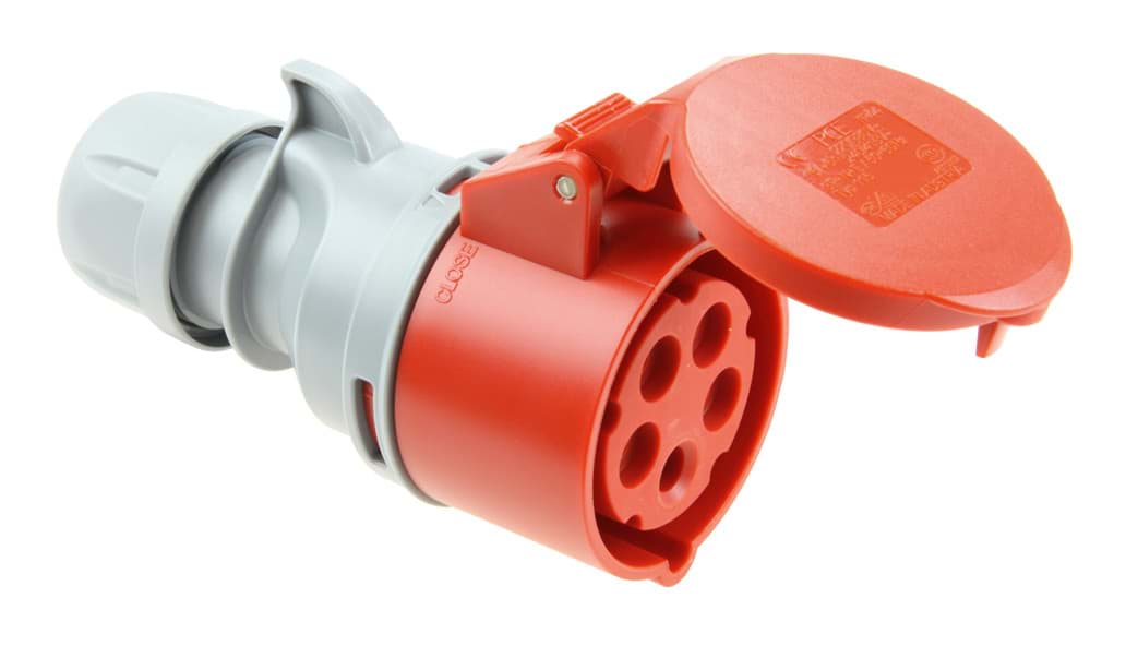 CEE koppeling 5p  32A 400V 6h rood IP44 PCE TURBO