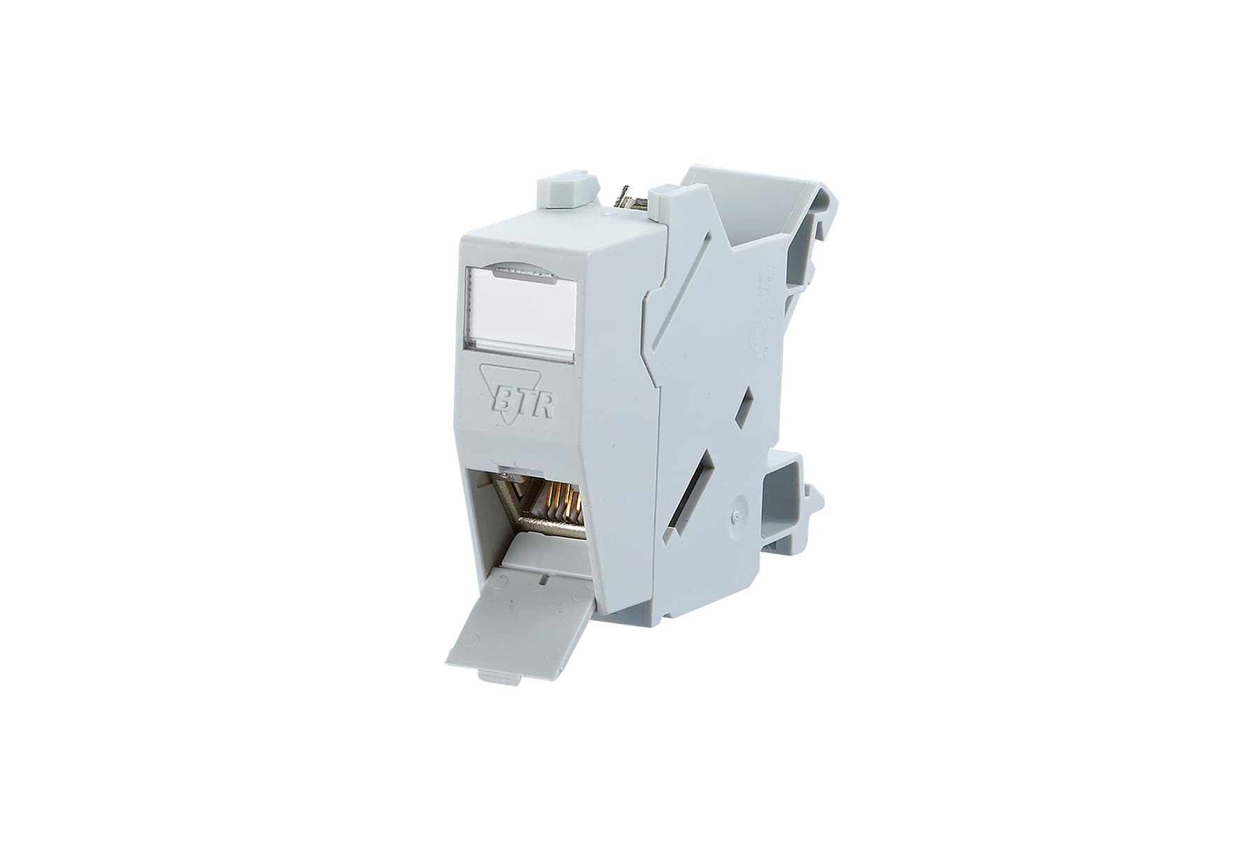 RJ45 module CAT6A Class EA DIN-rail 45gr lichtgrijs