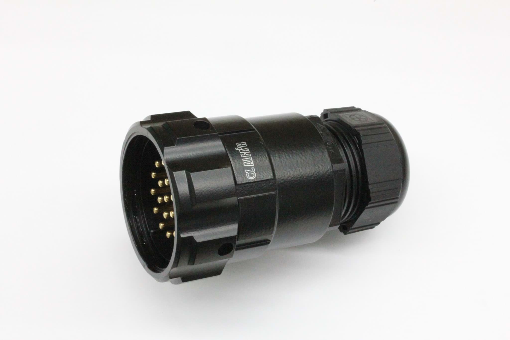 cable connector with nut 419AR male d11-23 black