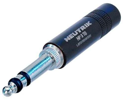 B-gauge plug stereo/nikkel zwart