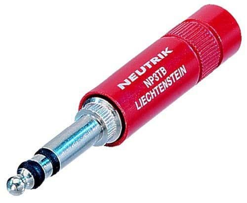 B-gauge plug stereo/nikkel rood