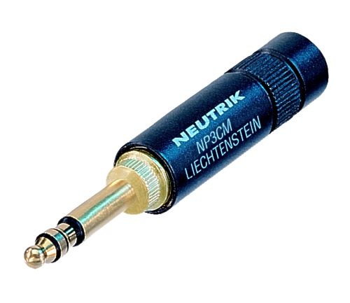 MIL-plug 0,206inch stereo zwart