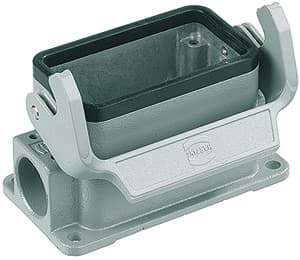 Han 10B-1LOCK opbouw laag 2xM20 grijs