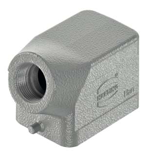 Han  6B-1LOCK kabelhuis laag zij-invoer PG16 grijs