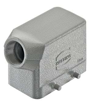 Han 10B-2LOCK kabelhuis laag zij-invoer PG16 grijs