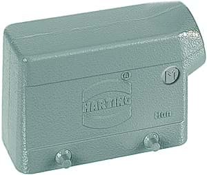 Han 16B-2LOCK kabelhuis laag zij-invoer PG21 grijs