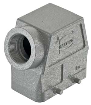 Han 10B-2LOCK kabelhuis hoog zij-invoer PG21 grijs