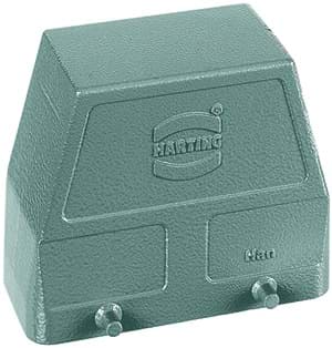 Han 16B-2LOCK kabelhuis hoog zij-invoer PG29 grijs