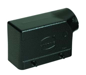 Han 16B-2LOCK kabelhuis hoog zij-invoer PG29 zwart
