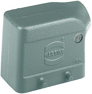 Han 10B-2LOCK kabelhuis laag zij-invoer M25 grijs